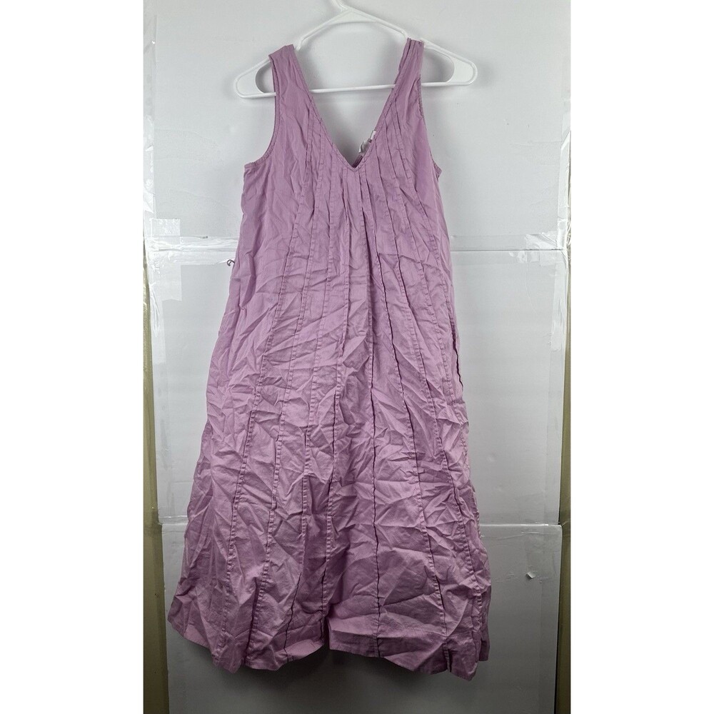 GAP Women's XS Dress Mauve Pink Sleeveless V-Neck Pintuck Cotton